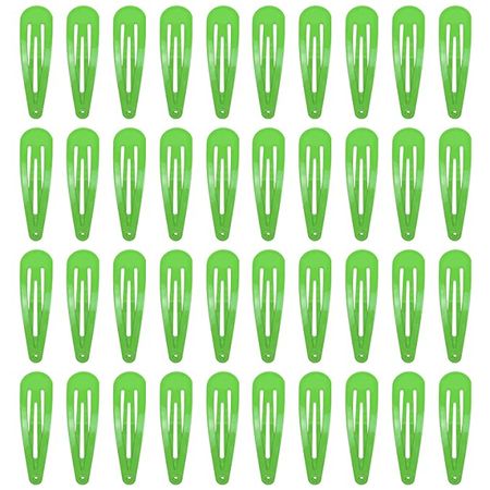 Amazon.com : 40 Counts Green Color Metal Snap Hair Clips 2 Inch Barrettes for Women Accessories : Beauty & Personal Care