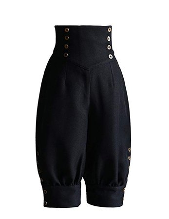 Fanplusfriend Steampunk Riding Breeches High Waisted Shorts Black Shorts Women Shorts | Amazon.com