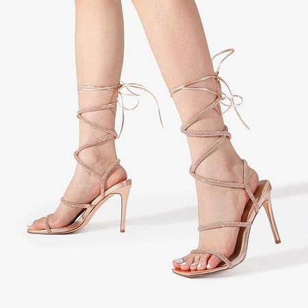 Amazon.com | DREAM PAIRS High Heels Stilletos Heels for Women Strappy Gladiator Sexy Square Toe Heels Open Toe Heels Dressy Pumps Sandals | Heeled Sandals