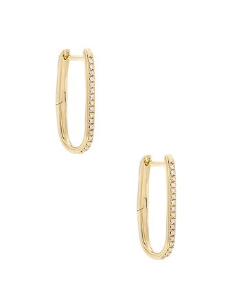 STONE AND STRAND Diamond Oval Earrings in Gold & Diamond | FWRD