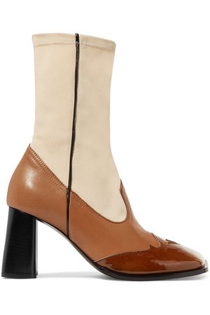 Ellery | Leather and stretch-knit ankle boots | NET-A-PORTER.COM