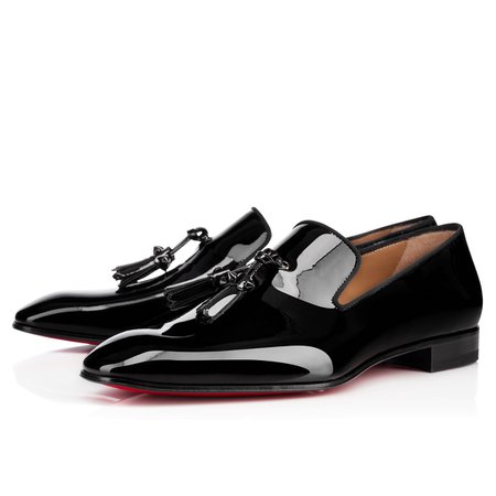 Dandelion Tassel Flat Black Patent Leather - Men Shoes - Christian Louboutin