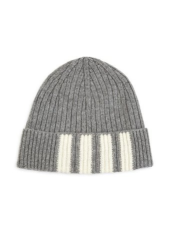 Shop Thom Browne Ribbed Cashmere Beanie | Saks Fifth Avenue
