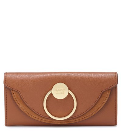 Embellished leather wallet