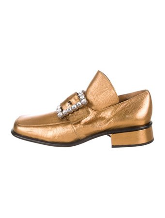 Marc Jacobs Leather Square-Toe Loafers - Shoes - MAR65767 | The RealReal