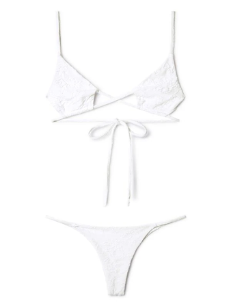Off-White Tattoo jacquard bikini set $387