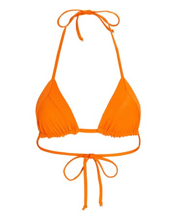 Frankies Bikinis Sky Triangle Rib Knit Bikini Top | INTERMIX®