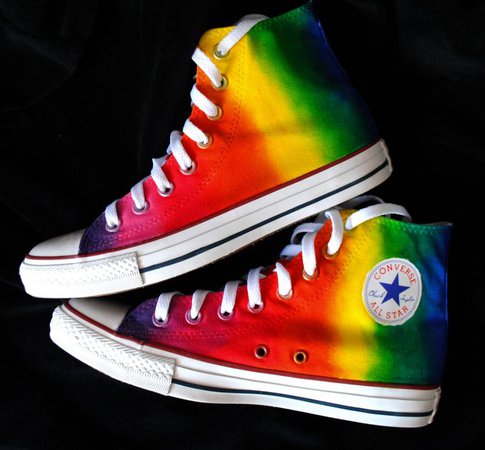 Custom handpainted rainbow shoes rainbow Converse Pride | Etsy