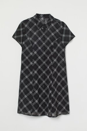 H&M+ Chiffon Dress - Black/plaid - Ladies | H&M US