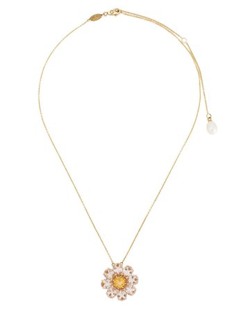 Dolce & Gabbana 18kt yellow gold floral-pendant necklace