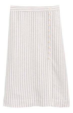 Madewell Side-Button Midi Skirt white
