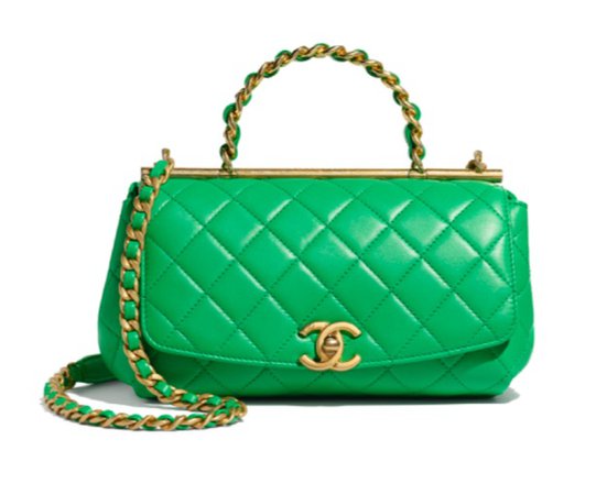 green quilted Chanel bag