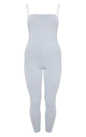 Grey Basic Strappy Jumpsuit | PrettyLittleThing