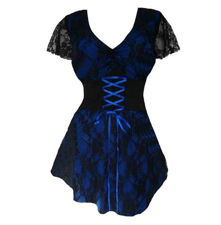 Women's Blueberry Lace Sweetheart Top By Dare Fashion Usa $59.99 USD