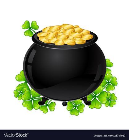 Saint patricks day pot and gold Royalty Free Vector Image