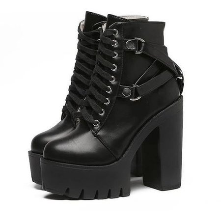 Gothic Buckle Ankle Boots