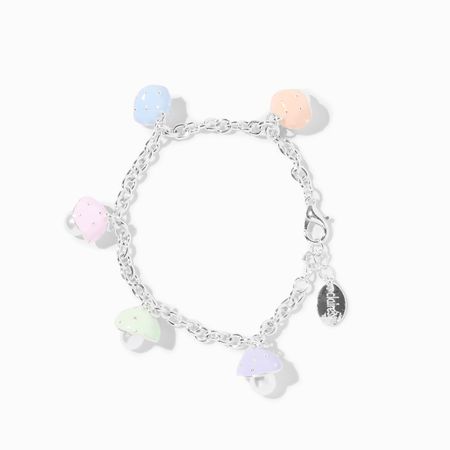 Pastel Rainbow Mushroom Pearl Charm Bracelet | Claire's