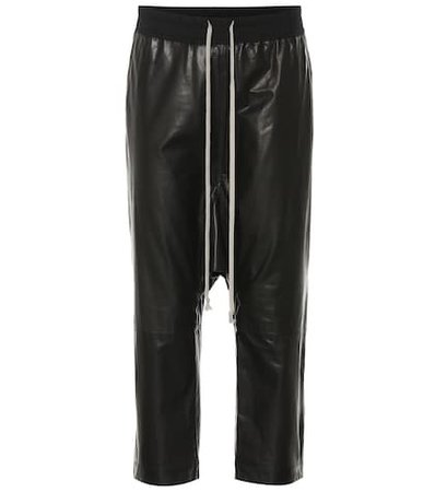 Cropped leather pants