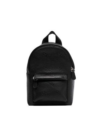 Heron Preston Black And Orange Logo Mini Leather Backpack - Farfetch