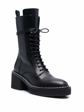 Shop KHAITE Cody 70mm leather combat boots with Express Delivery - FARFETCH
