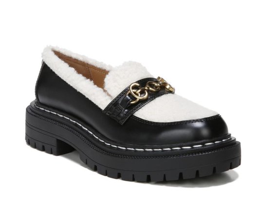 Black and white loafer