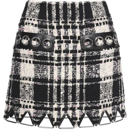 Alexander Wang Embellished cotton-blend tweed mini skirt
