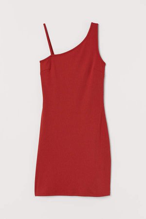 Ribbed Dress - Red