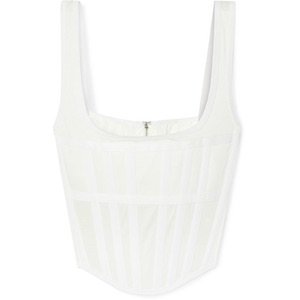 Dion Lee | Cropped canvas-trimmed cotton-jersey bustier top