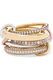 Spinelli Kilcollin | Casseus 18-karat yellow and rose gold diamond earrings | NET-A-PORTER.COM