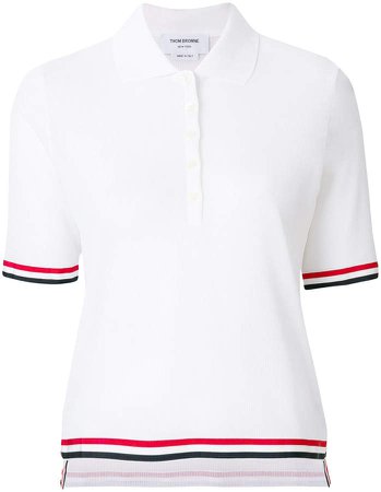 knitted polo-style short sleeved top
