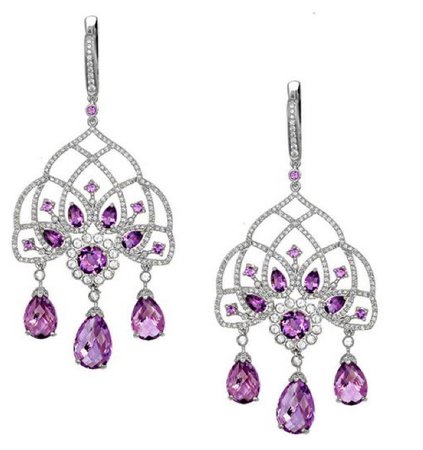 earring diamond purple