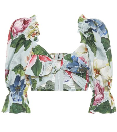 Floral Cotton Poplin Crop Top | Dolce & Gabbana - Mytheresa
