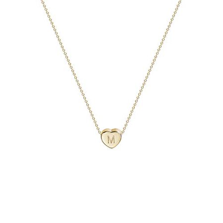 Amazon.com: Tiny Gold Initial Heart Necklace-14K Gold Filled Handmade Dainty Personalized Heart Choker Necklace for Women Letter A: Fettero Jewelry