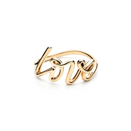 Paloma's Graffiti love ring in 18k gold. | Tiffany & Co.