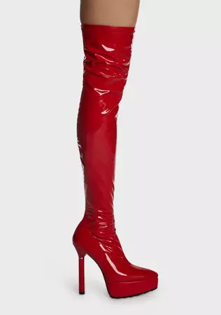 Cosmic Girl Thigh High Boots - Red – Dolls Kill