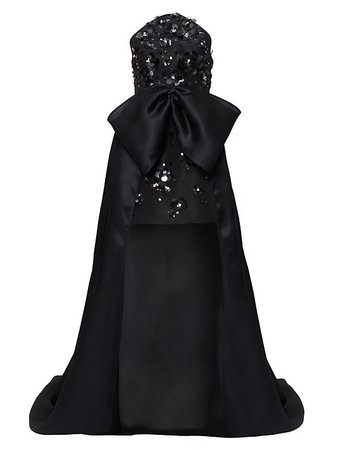 Shop Carolina Herrera Embellished Bow Train Minidress | Saks Fifth Avenue