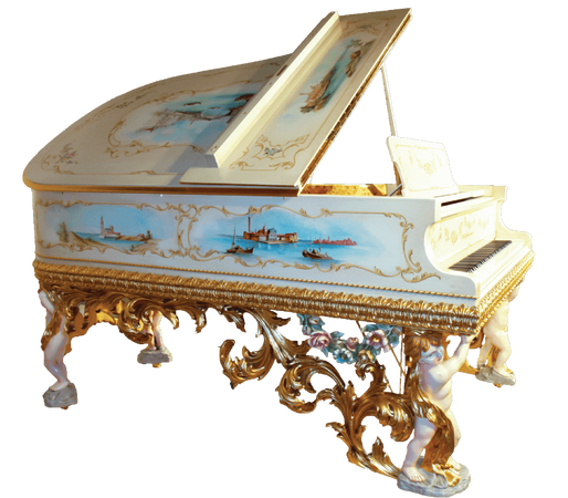 white vintage piano