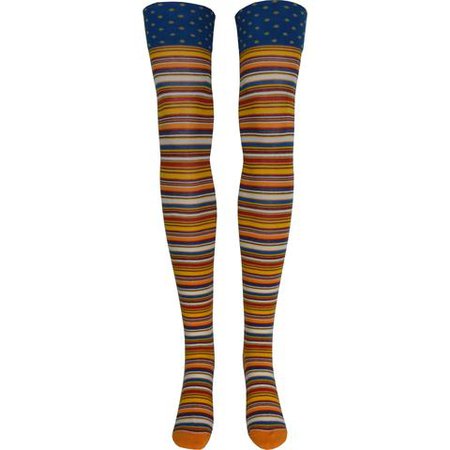 Striped Layers Over The Knee Socks in Orange - Poppysocks