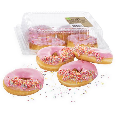 Woolworths Pink Iced Donut Ring 4 pack | Woolworths