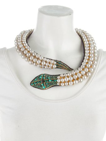 Vera Wang Rhinestone Snake Collar Necklace - Necklaces - VER31172 | The RealReal