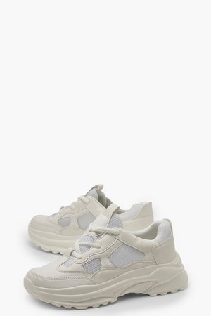 Chunky Sole Lace Up Sneakers | Boohoo