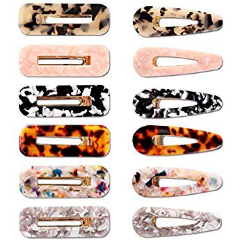 Amazon.com : 12 pcs Acrylic Resin Hair Barrettes Fashion Geometric Alligator Hair Clips for Women and Ladies Hair Accessories : Beauty