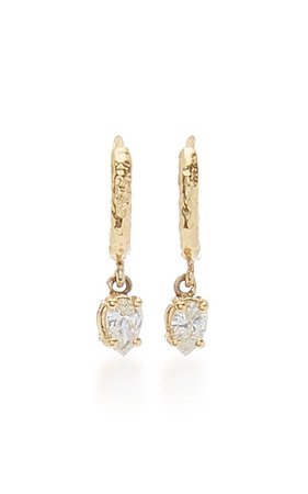 Charmed Pear 18K Yellow Gold & Diamond Hoop Earrings by Octavia Elizabeth | Moda Operandi