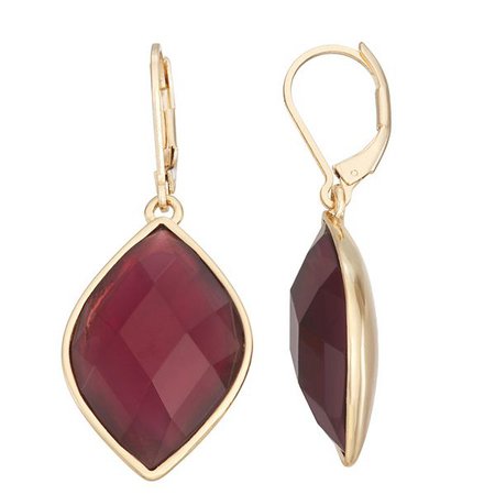 Napier Marquise Faceted Stone Drop Earrings