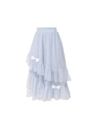 bow light blue pastel skirt kpop