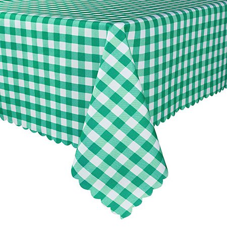 Amazon.com: TUBEROSE Rectangle Picnic Gingham Table Cloths 60 x 104 inch - Dining Checked Tablecloth for Outdoor Indoor, Green: Home & Kitchen