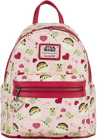 Amazon.com: Loungefly Star Wars Baby Yoda Pink All Over Print Womens Double Strap Shoulder Bag Purse : Clothing, Shoes & Jewelry