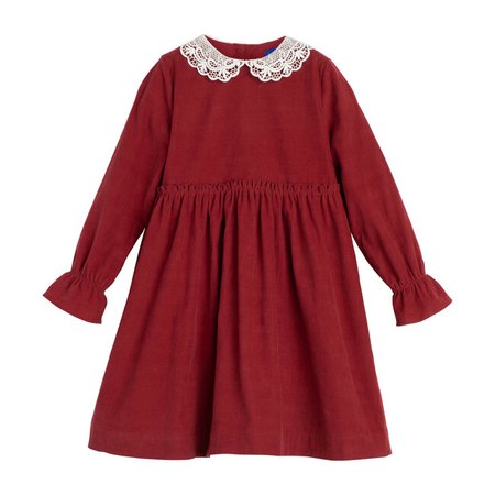 Poppy Dress, Cranberry - Kids Girl Clothing Dresses - Maisonette