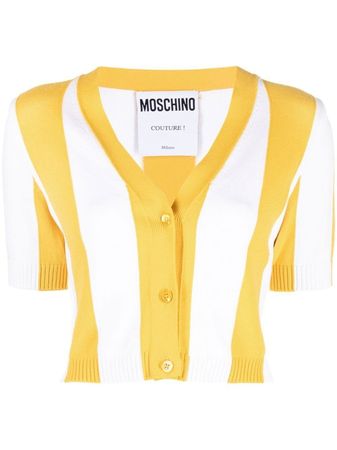 Moschino Striped short-sleeved Cardigan - Farfetch