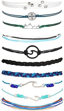 Amazon.com: Long tiantian Ocean Wave Anklet Bracelets for Women Cute Beach Mountain Compass Bracelet for Teen Girls Summer Jewelry: Clothing, Shoes & Jewelry